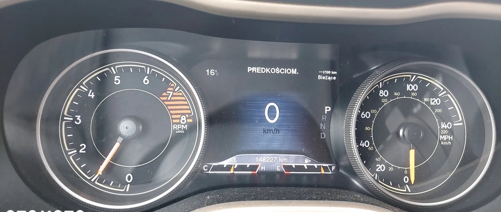 Jeep Cherokee cena 72500 przebieg: 148000, rok produkcji 2016 z Krotoszyn małe 121